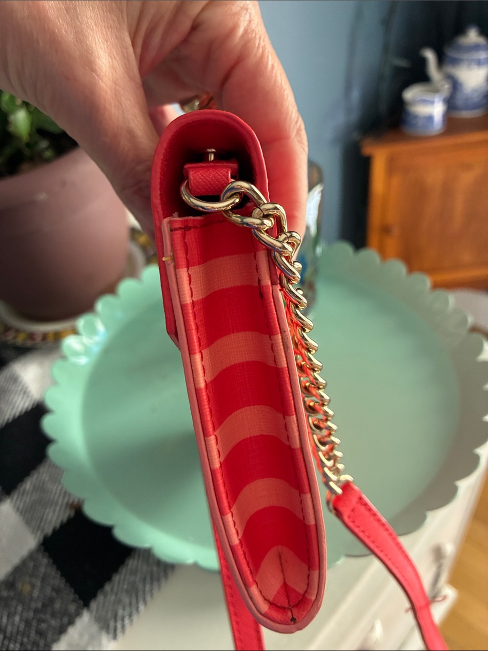 Kate Spade Envelope Style Red/Coral Crossbody - Picture 7 of 12